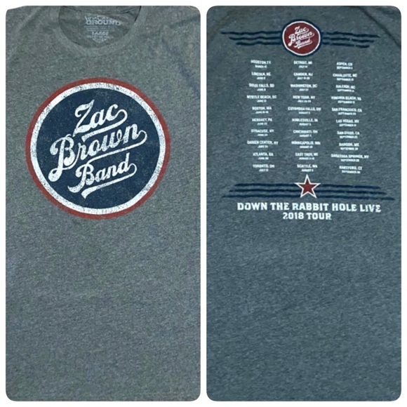 Zac Brown Band Concert TShirt Dates & Cities Sz Large - Picture 5 of 5